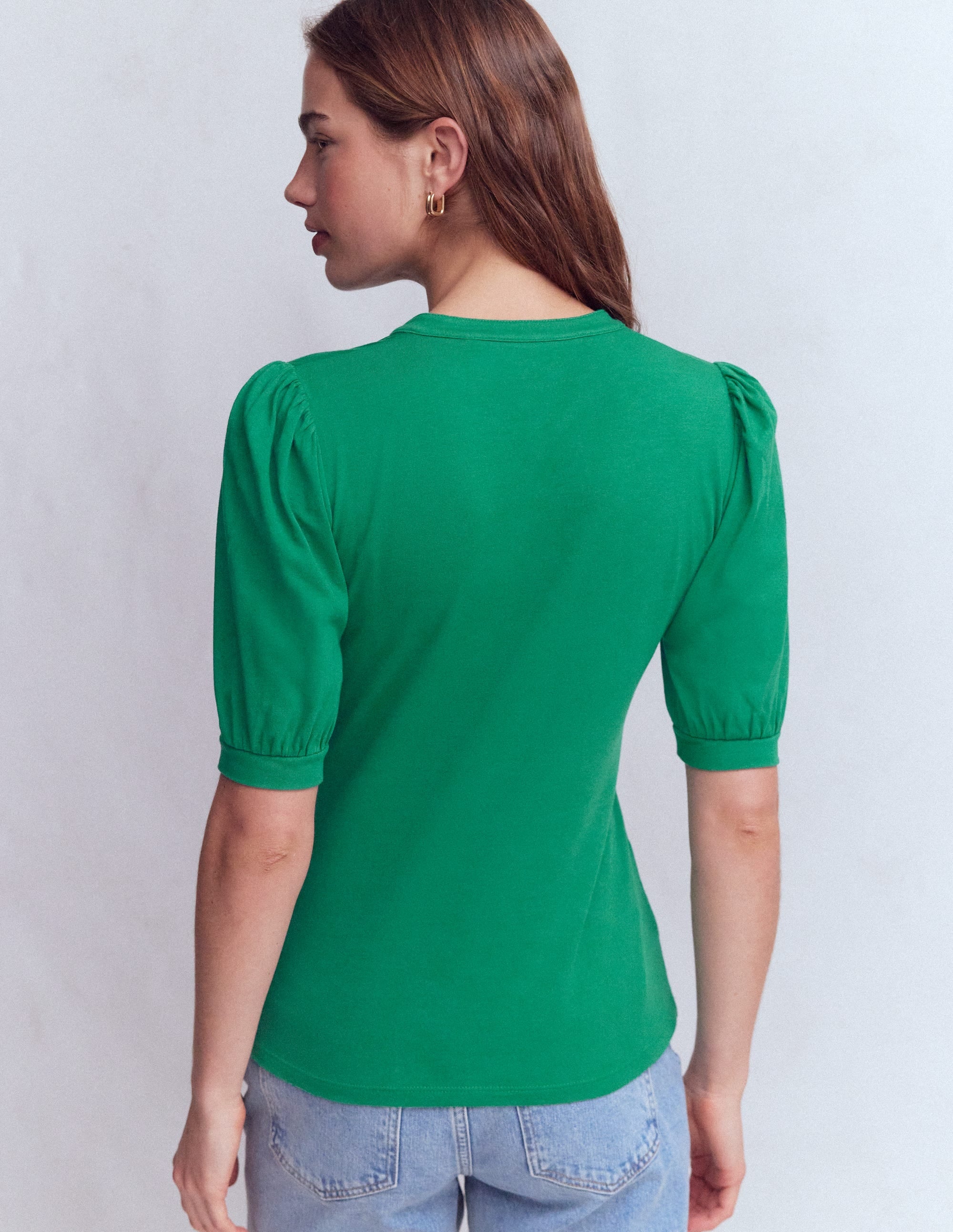 Supersoft Short Sleeve Henley-Jewel Green