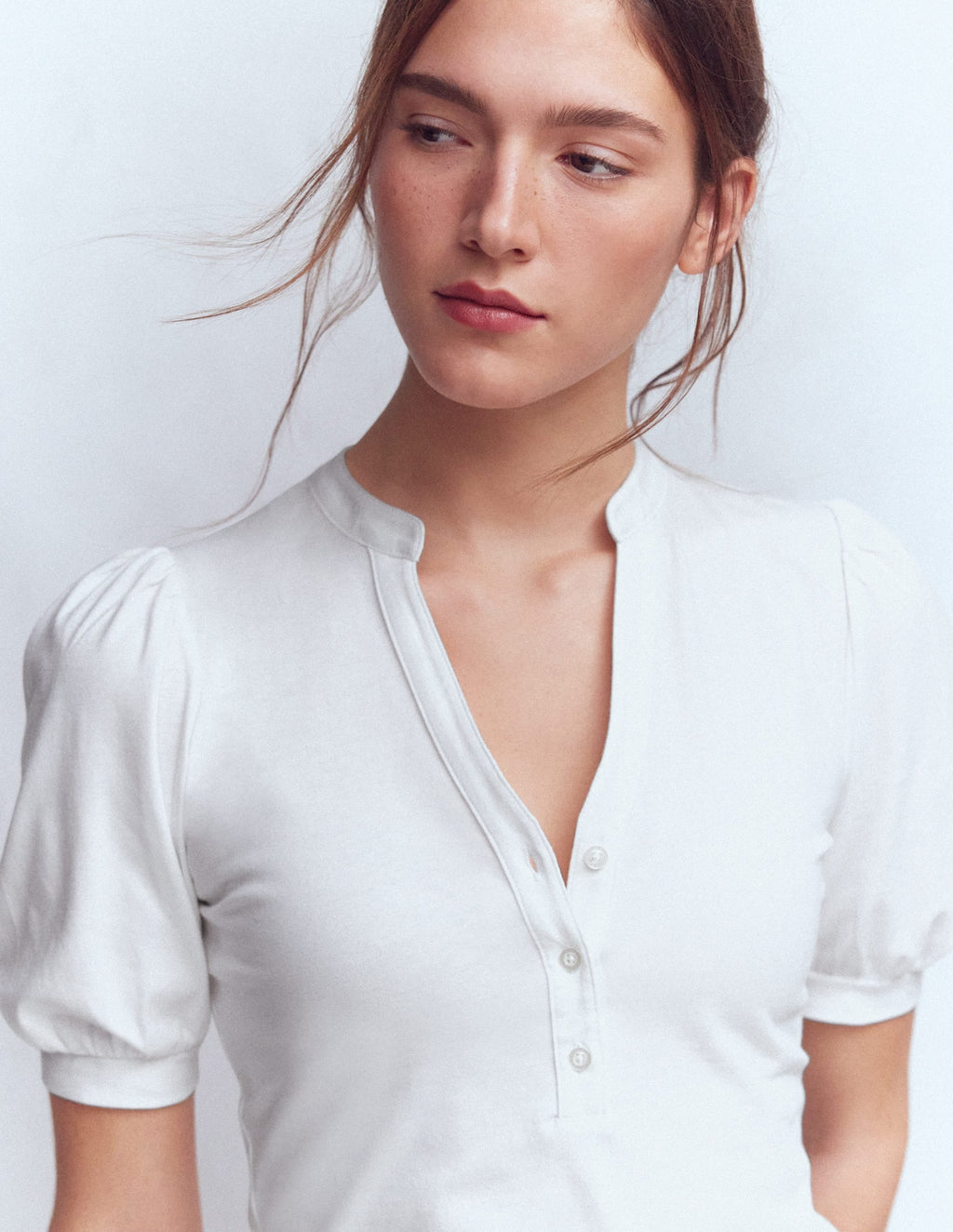 Supersoft Short Sleeve Henley-White