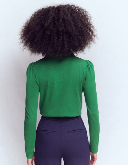 Zip Collar Supersoft Top-Fresh Green