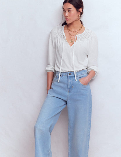 Edi Trim Detail Top-White