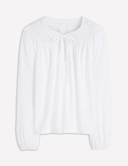Edi Trim Detail Top-White