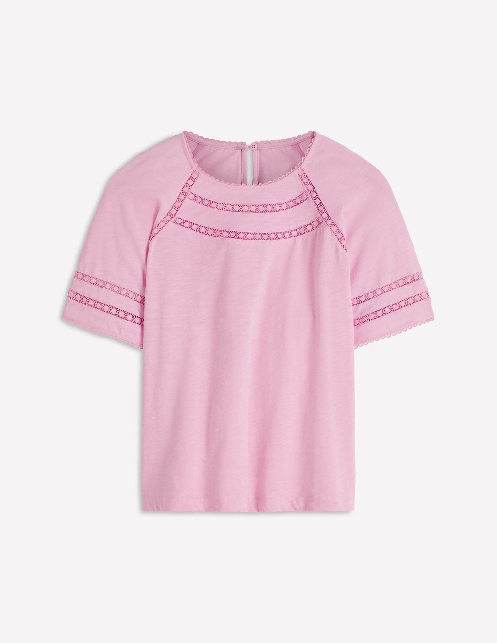 Poppy Trim Crew T-shirt-Pink Dolphin
