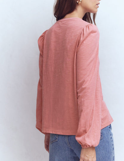 Poppy Long Sleeve Top-Vintage Rose