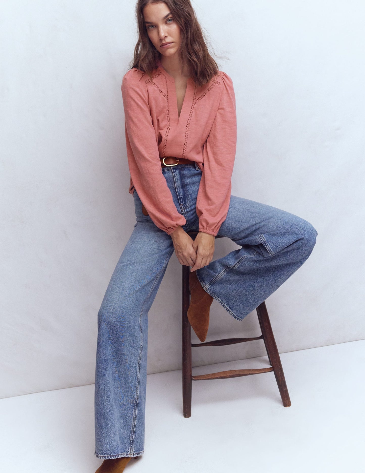 Poppy Long Sleeve Top-Vintage Rose