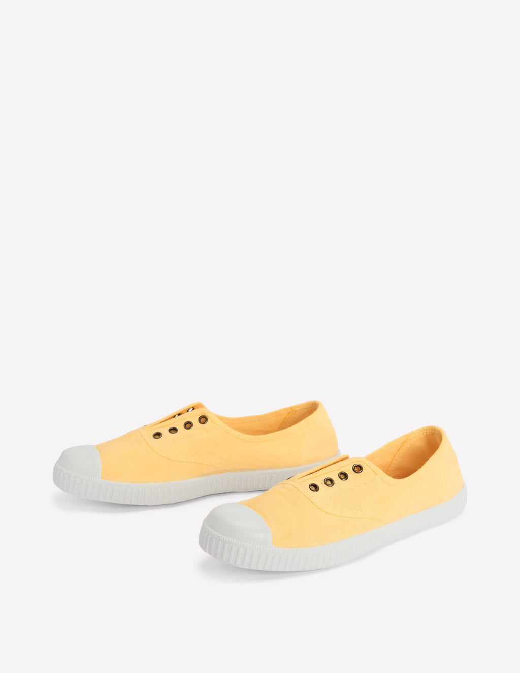 Laceless Canvas Plimsoll-Buttercream