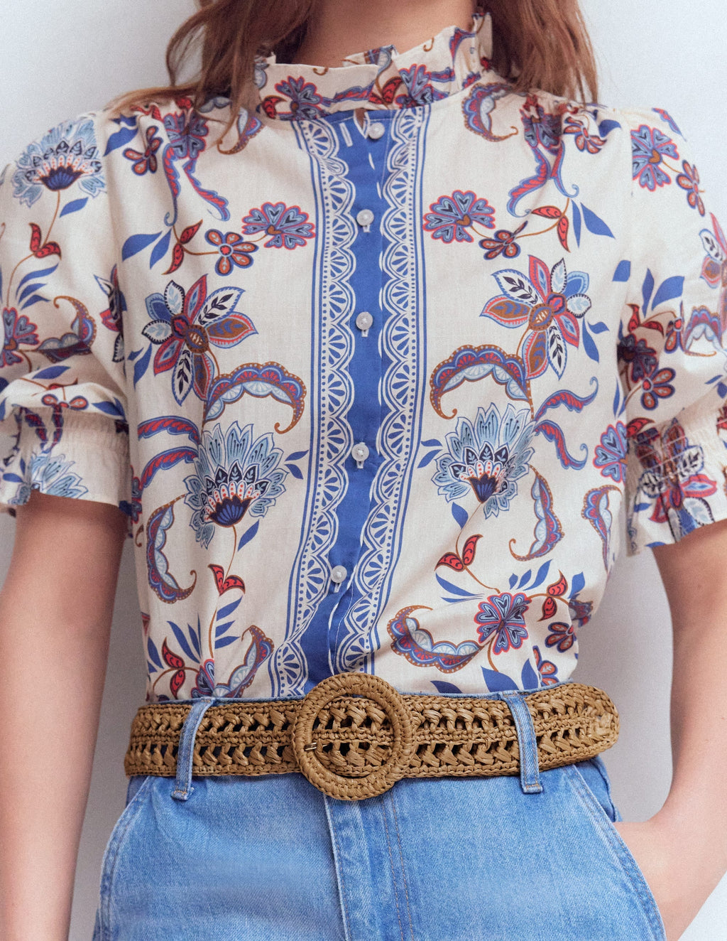 Interest Raffia Belt-Natural