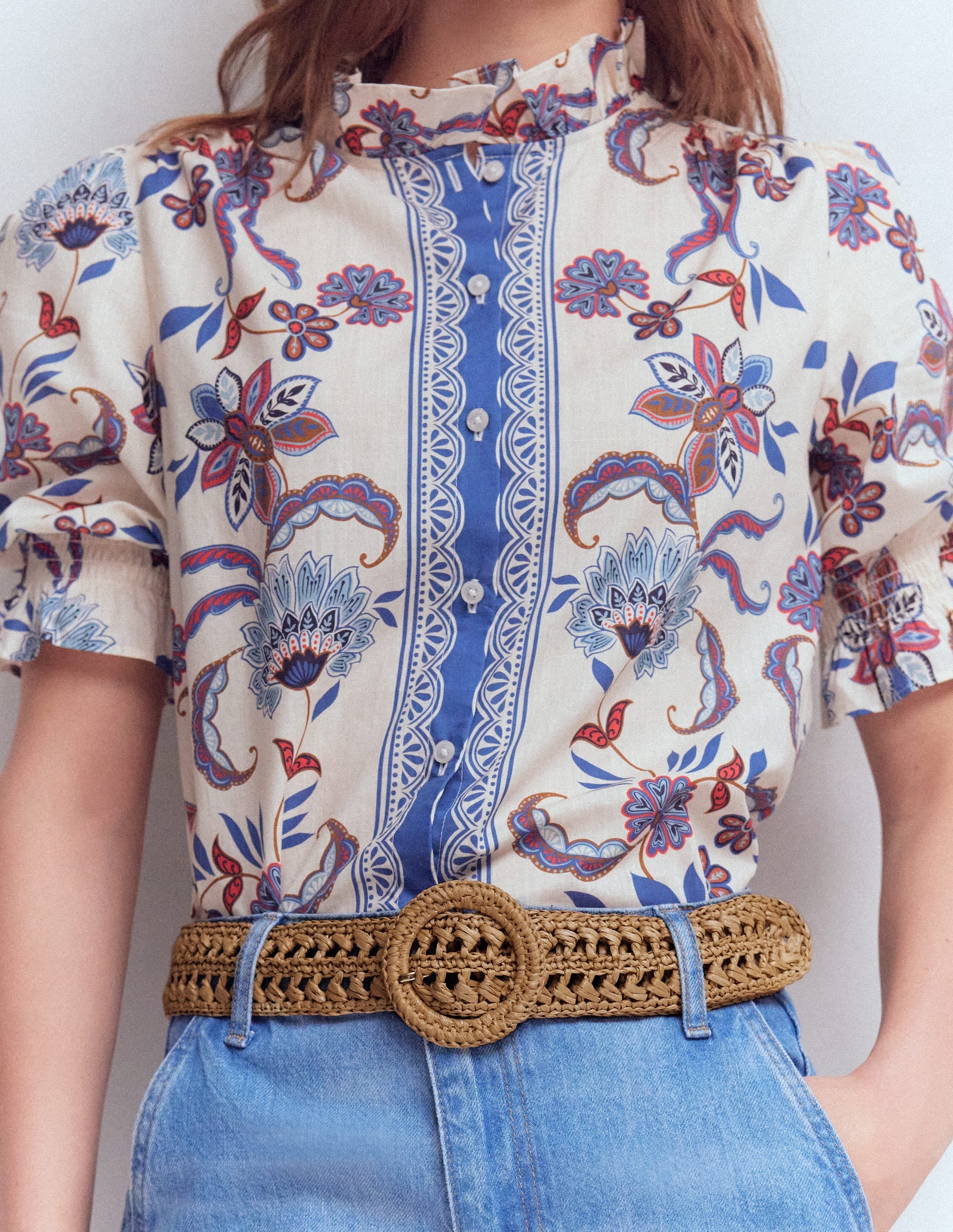 Interest Raffia Belt-Natural