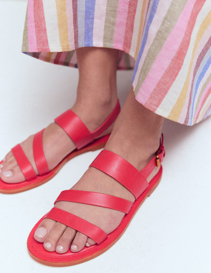 Asymmetric Sandal-Red