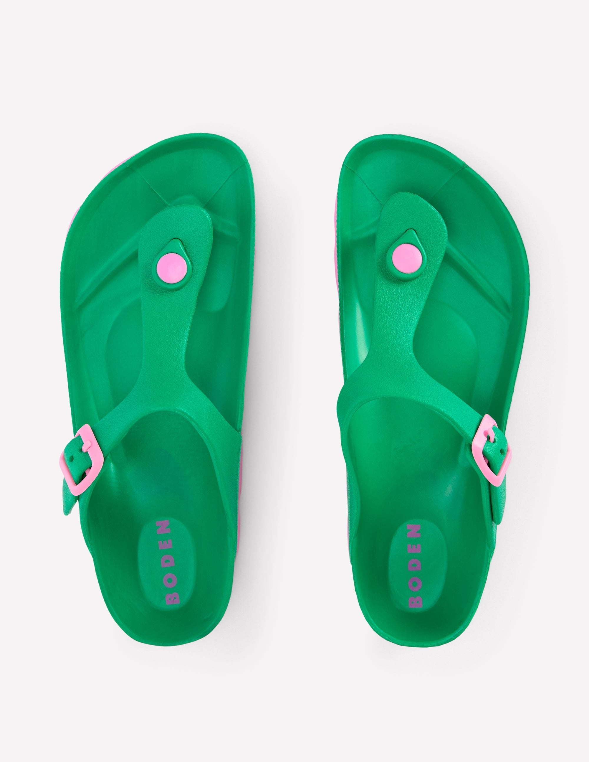 Lyla Toe Post Sandals-Green/Pink