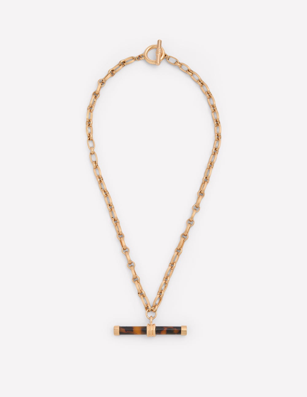 Resin Interest T-bar Necklace-Classic Tort