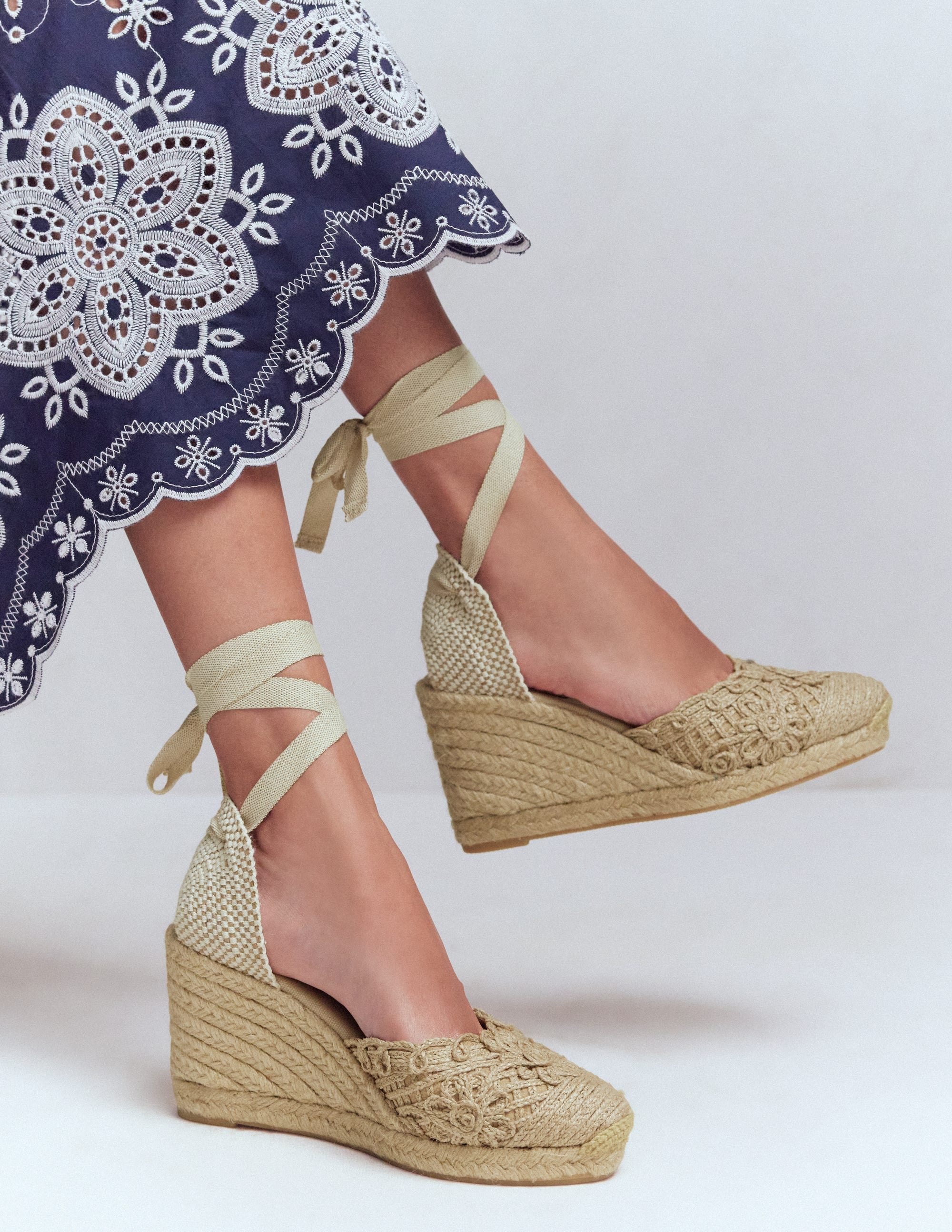 Cassie High Wedge Espadrilles-Natural
