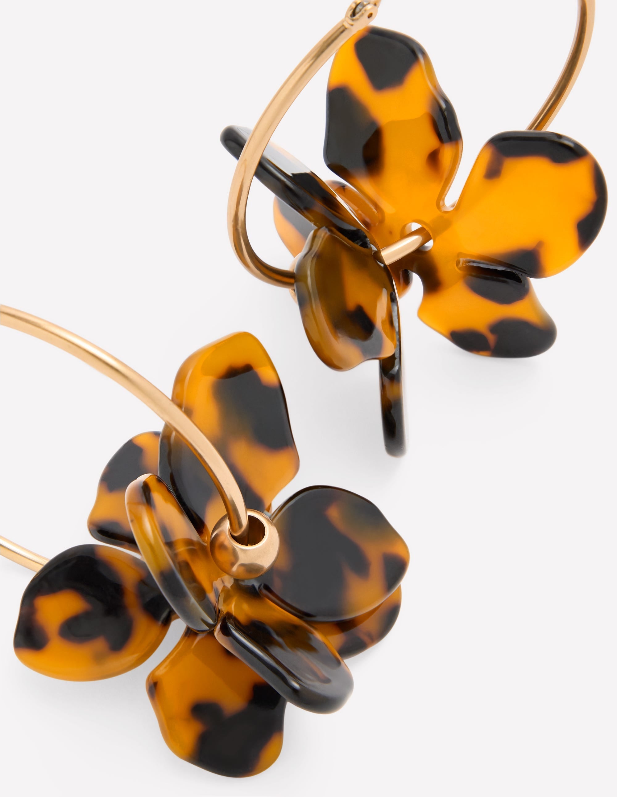 Resin Flower Hoops-Brown Tort