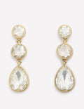 Small Jewel Drop Earrings-Clear