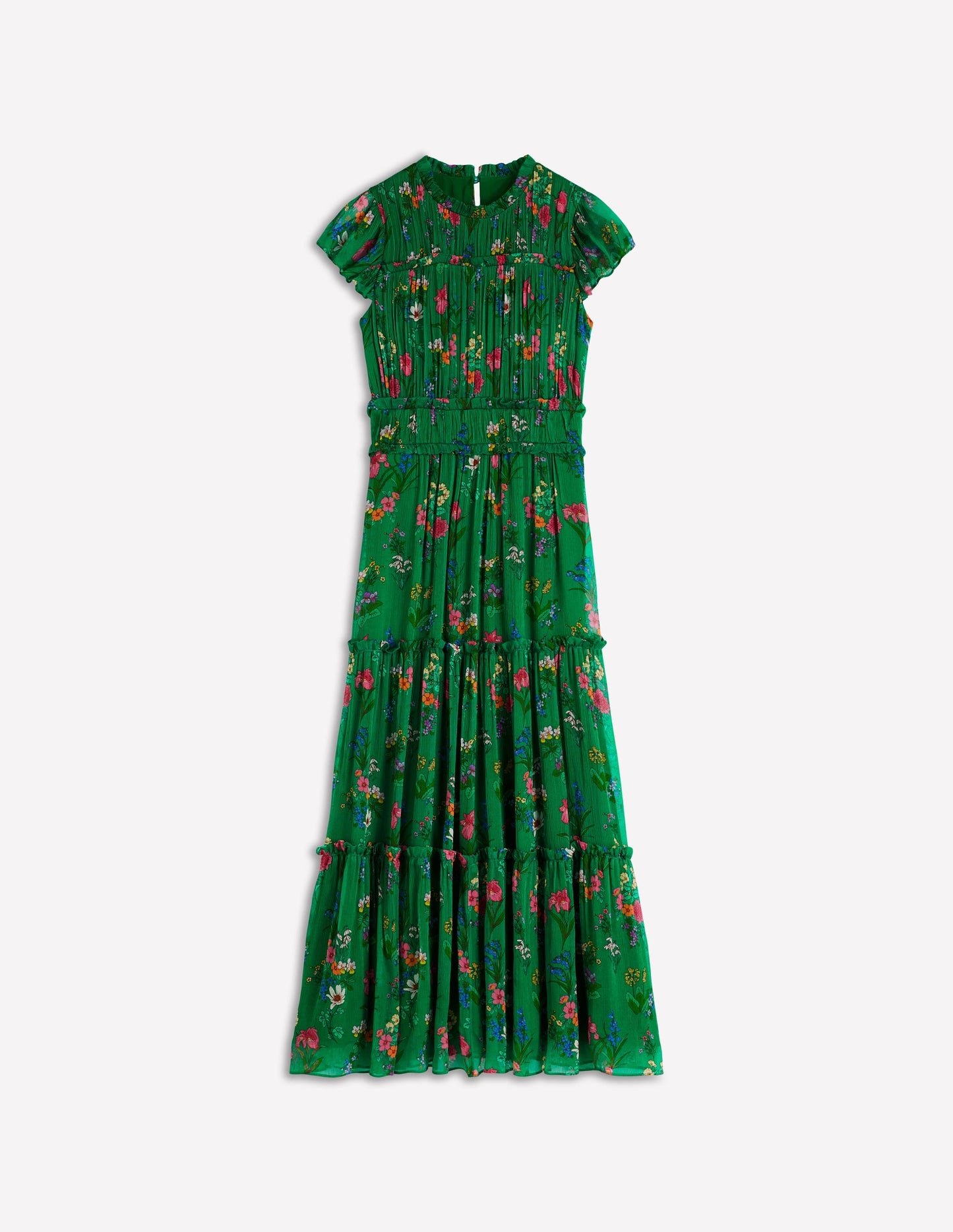 Sleeveless Ruffle Dress-Bear Grass, Delicate Blossom