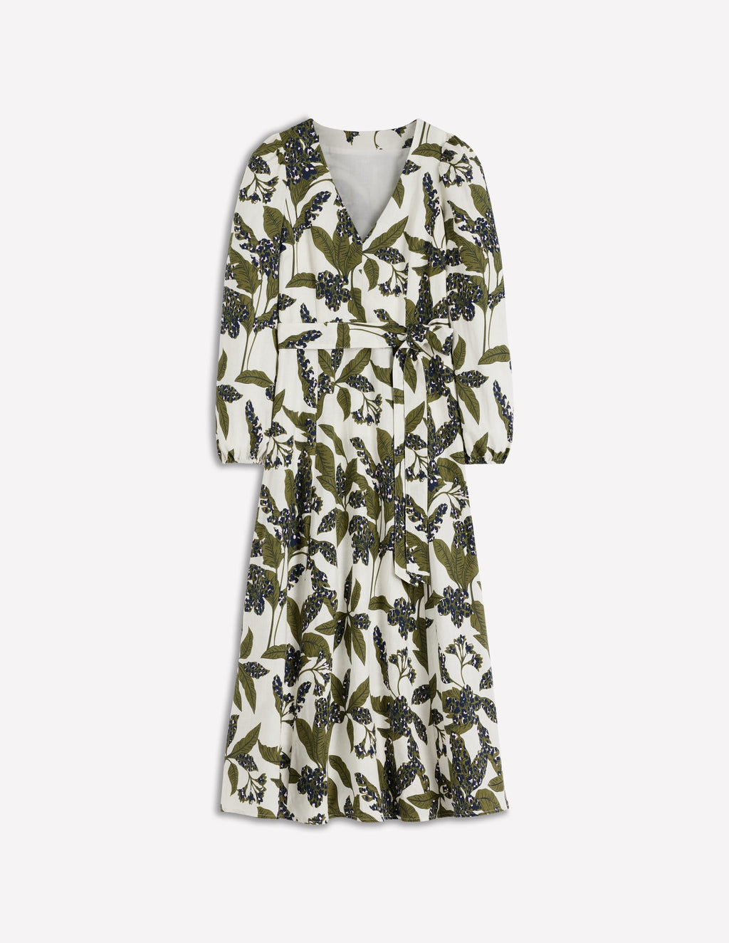 Florence Linen Blend Dress-Olive Leopard Flora