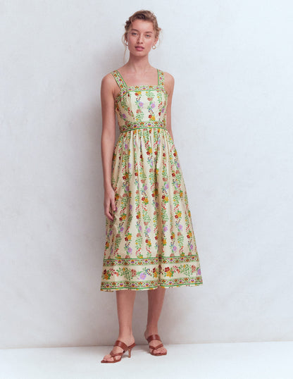 Square Neck Occasion Dress-Ivory, Blossom Trail
