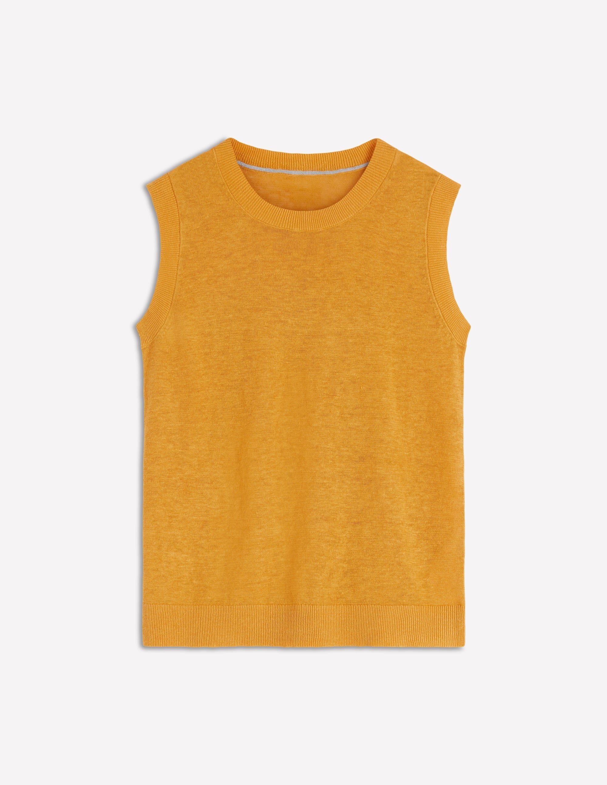 Agnes Linen Tank-Yellow