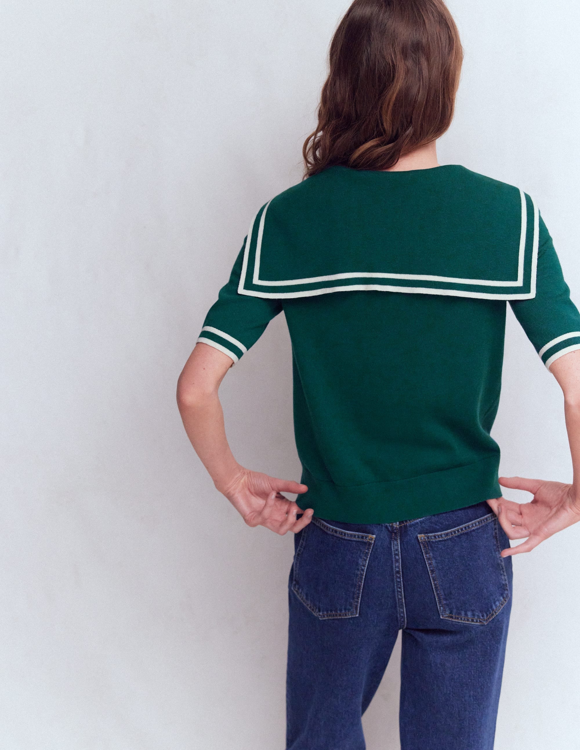 Sailor Collar sweater-Green