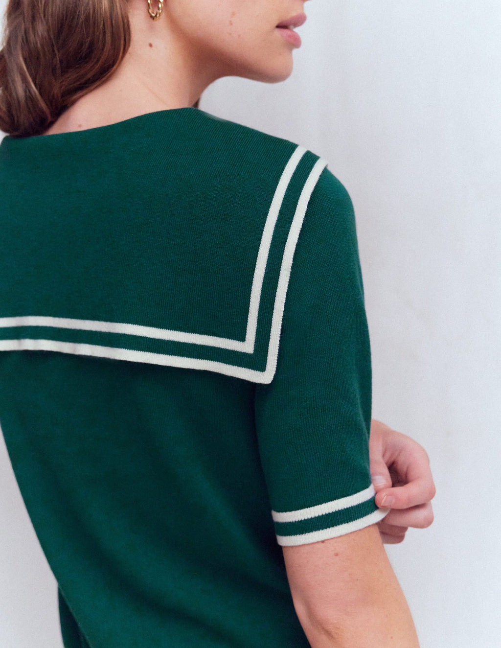 Sailor Collar sweater-Green