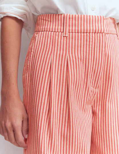Kensington Wide Leg Pants-Red Ticking Stripe