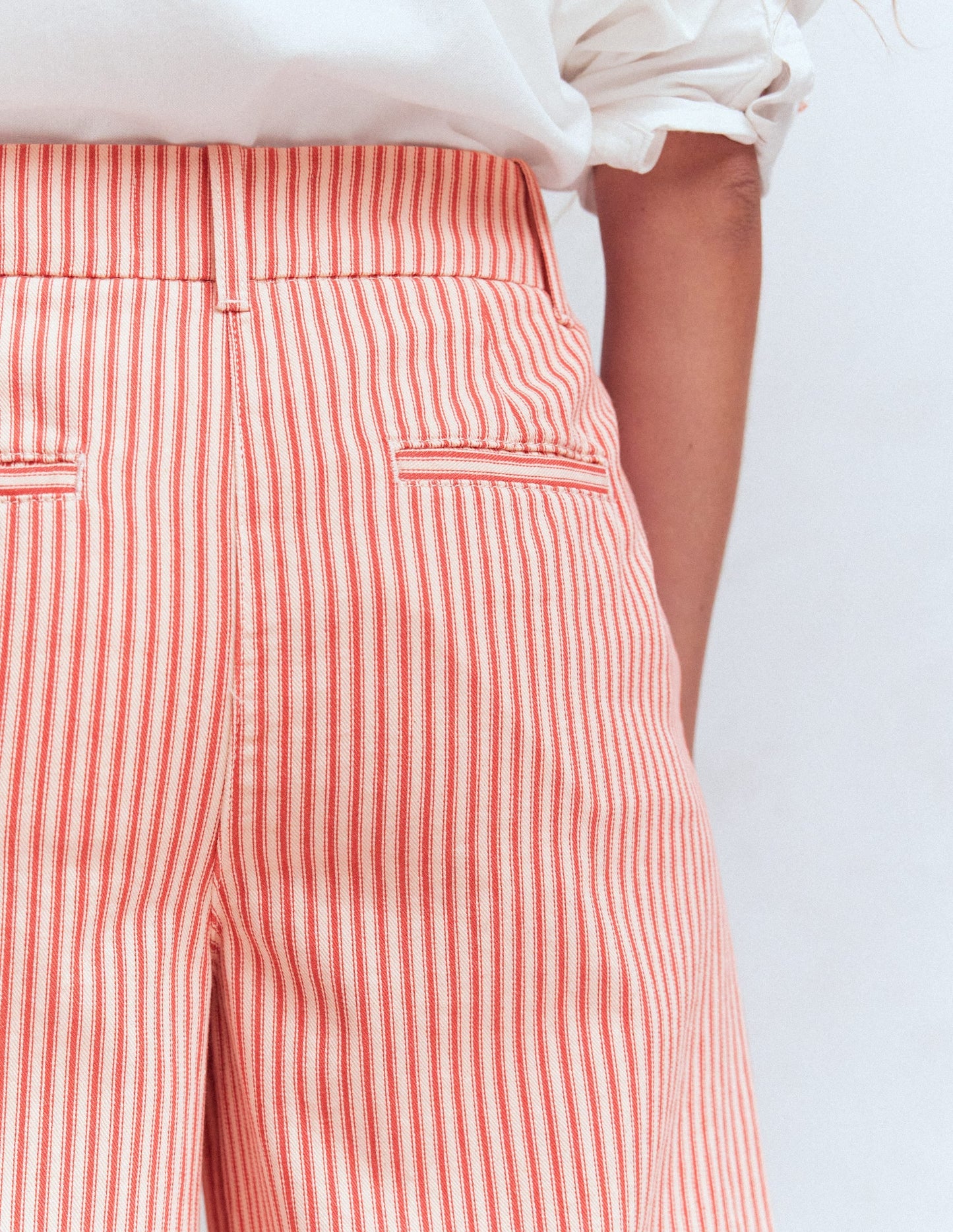 Kensington Wide Leg Pants-Red Ticking Stripe
