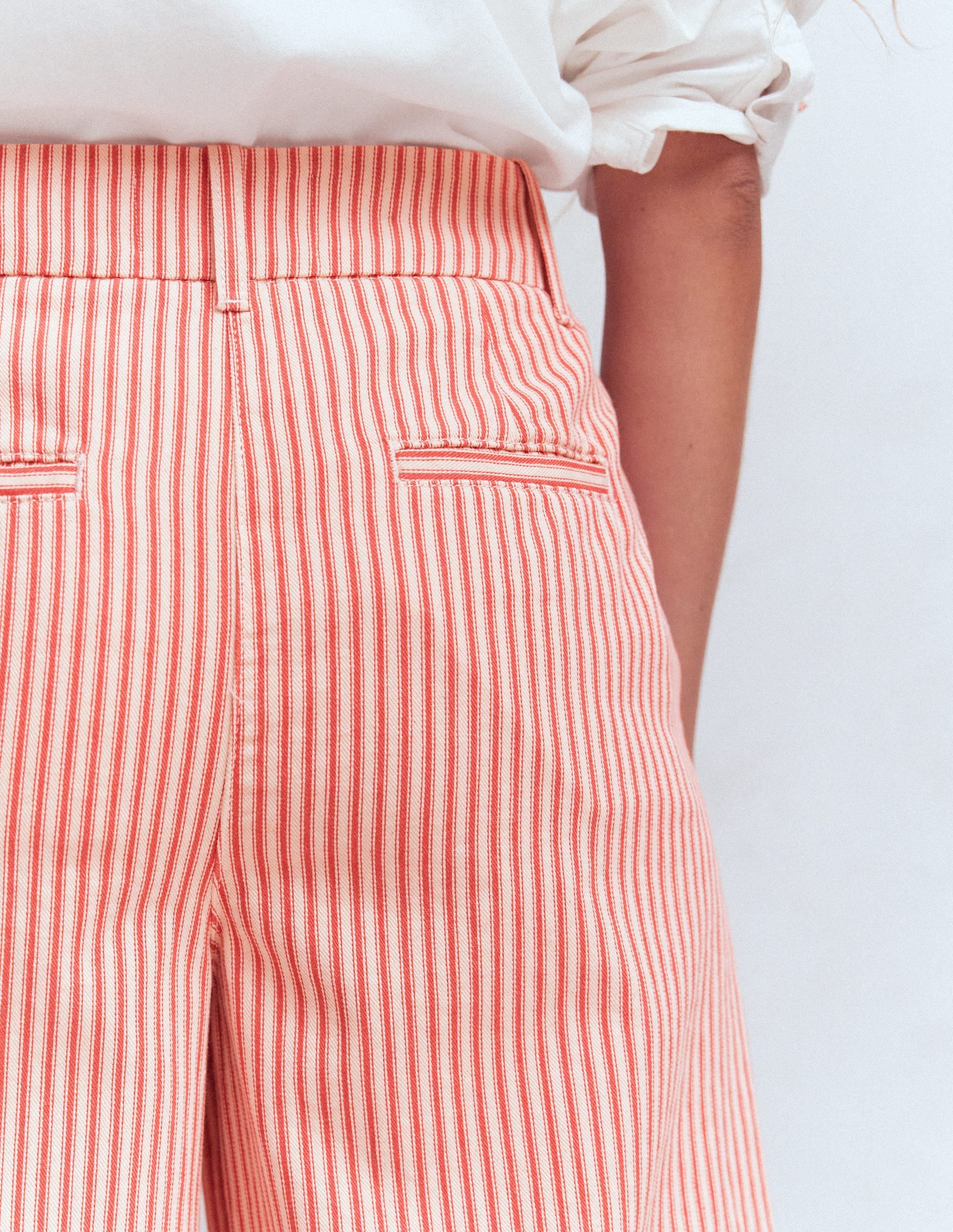 Kensington Wide Leg Pants-Red Ticking Stripe