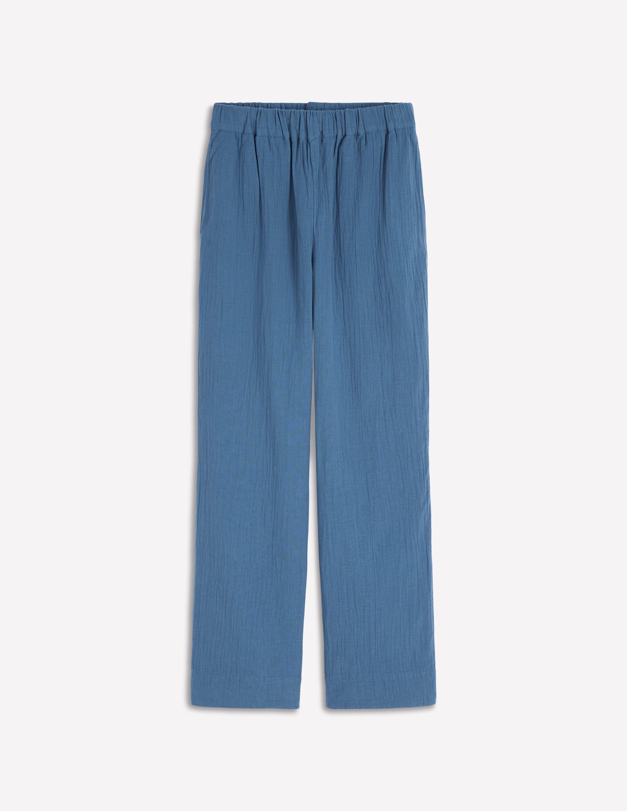 Pull On Double Cloth Pants-Seamist Blue