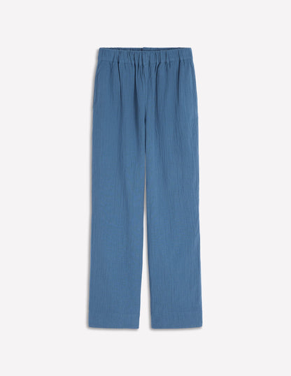 Pull On Double Cloth Pants-Seamist Blue