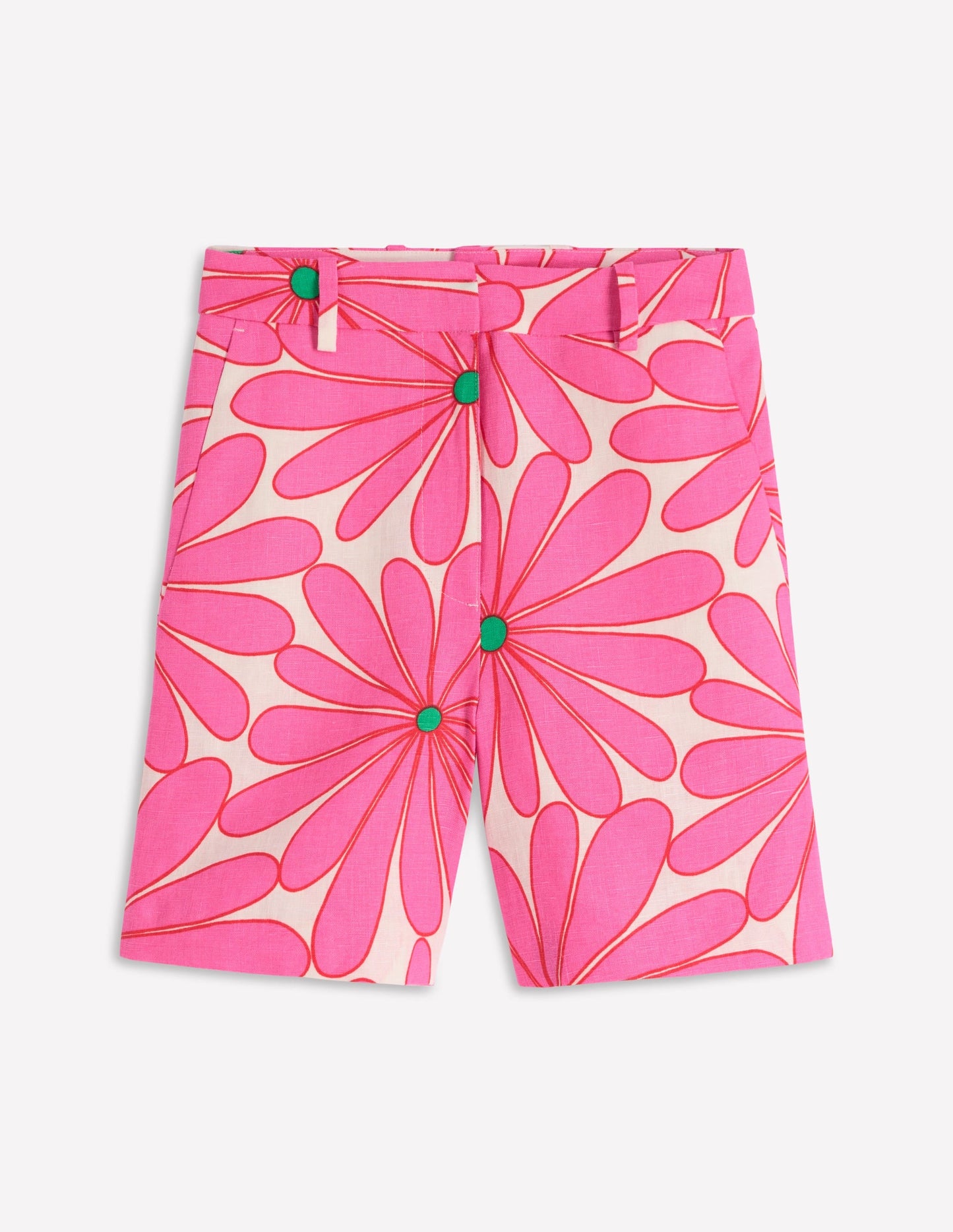 Belgravia Linen Shorts-Pink, Daisy Blossom