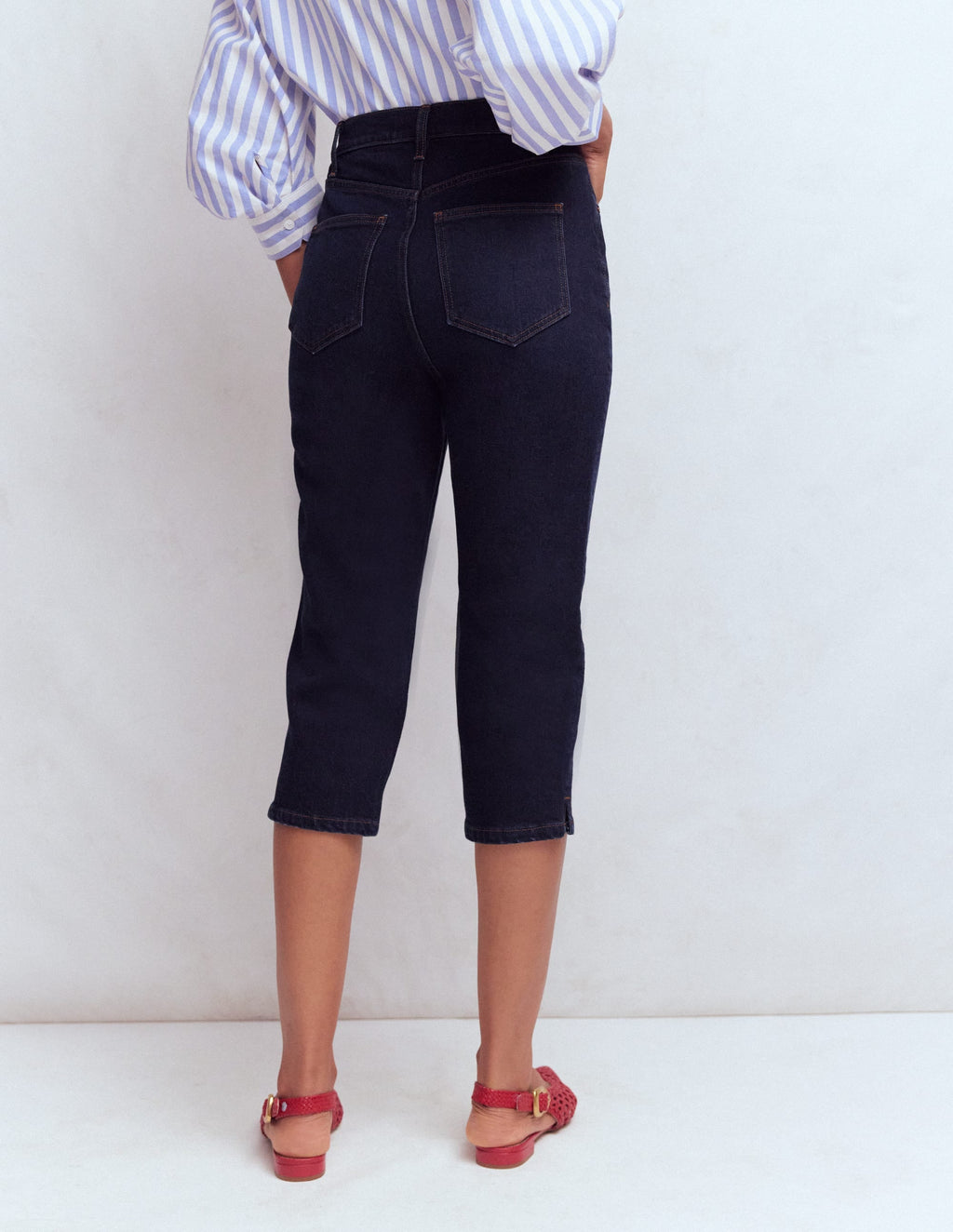 5-pocket Capri Jeans-Indigo