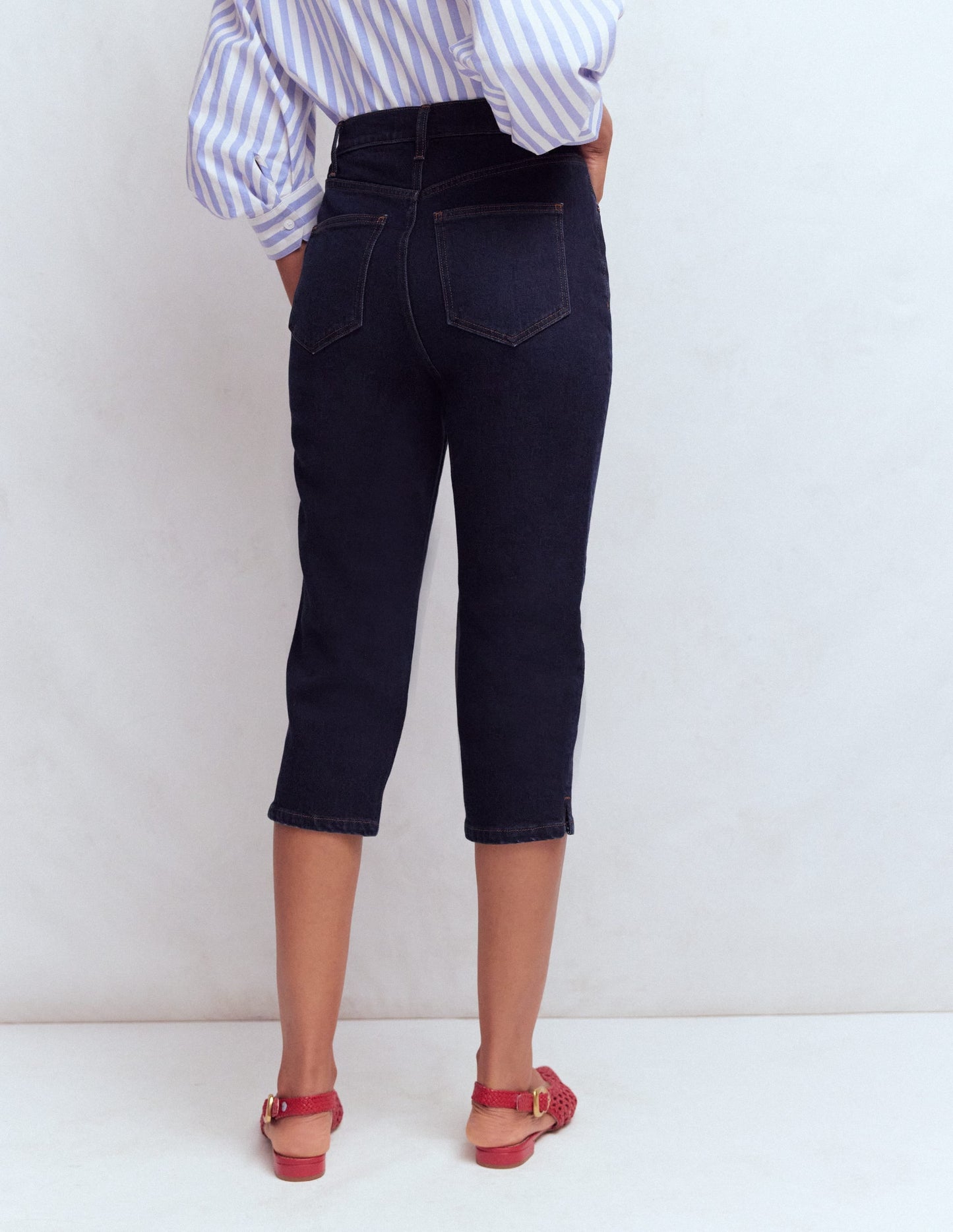 5-pocket Capri Jeans-Indigo