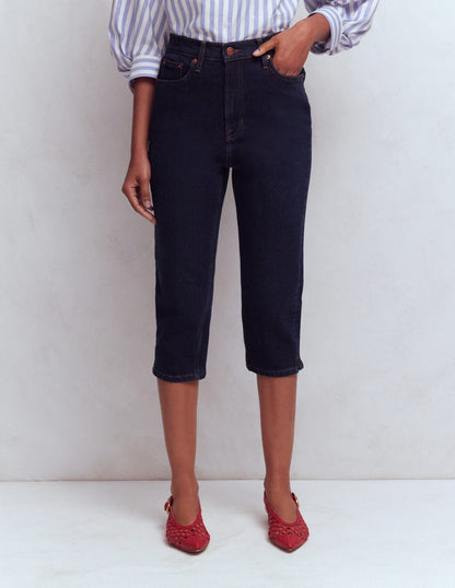 5-pocket Capri Jeans-Indigo