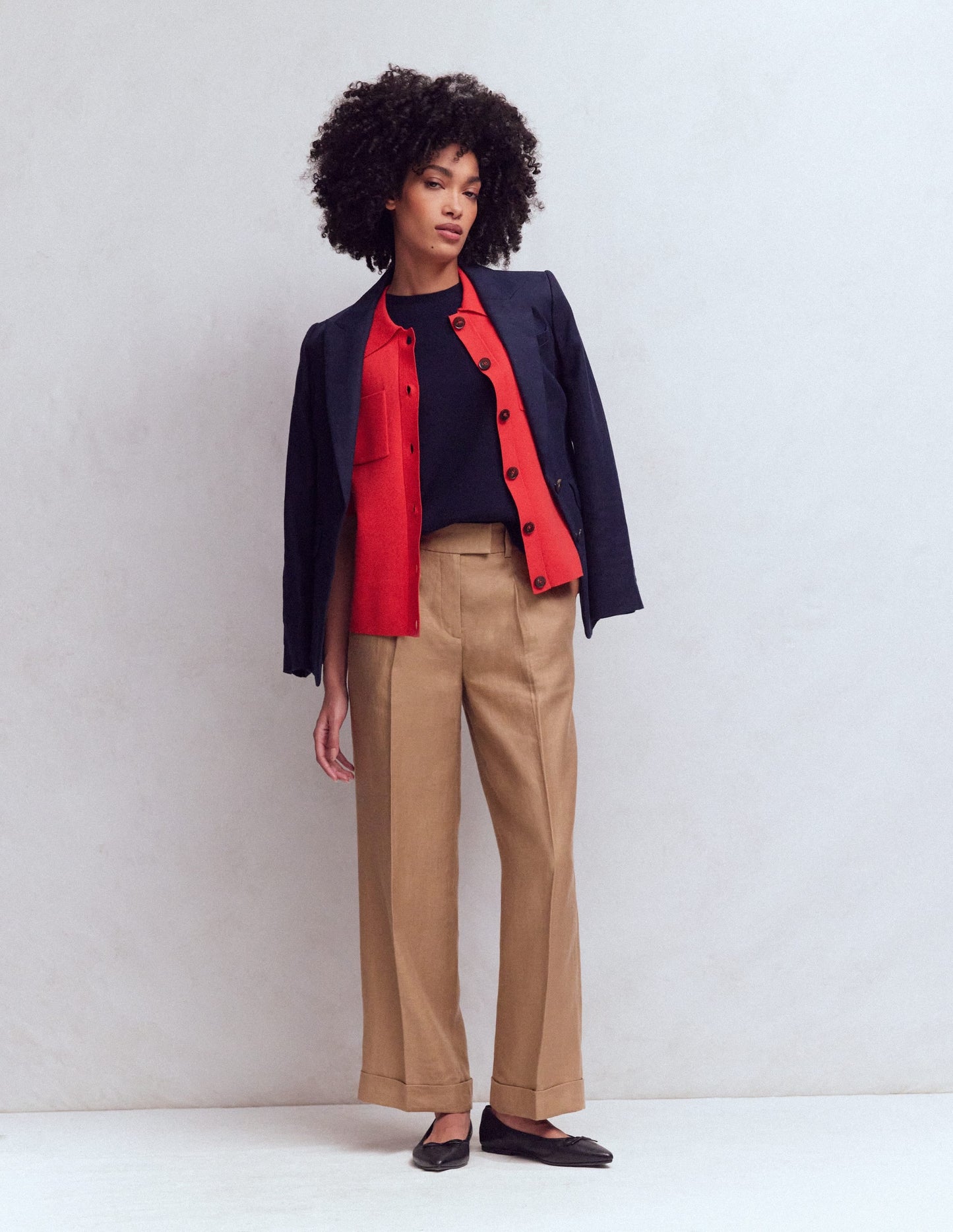 Chiswick Crop Linen Pants-Cappuccino