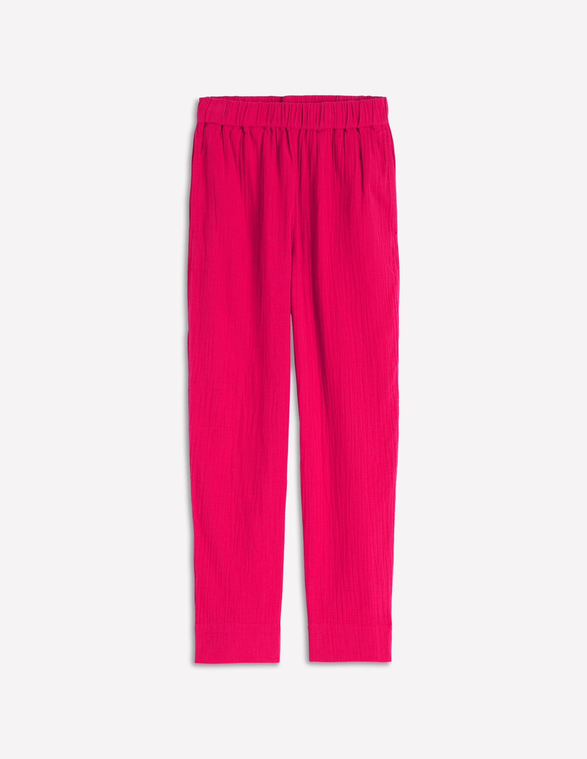 Double Cloth Crop Pants-Pomegranate