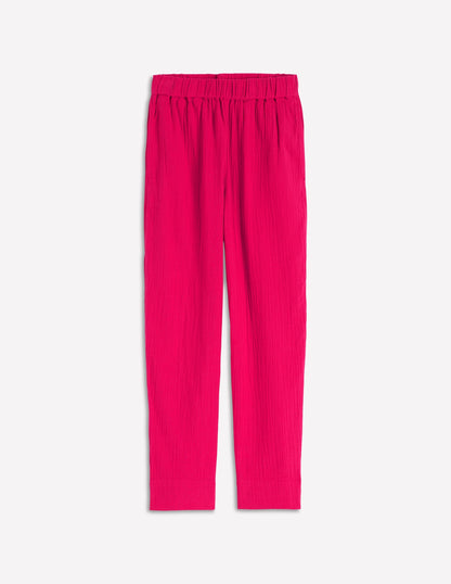 Double Cloth Crop Pants-Pomegranate