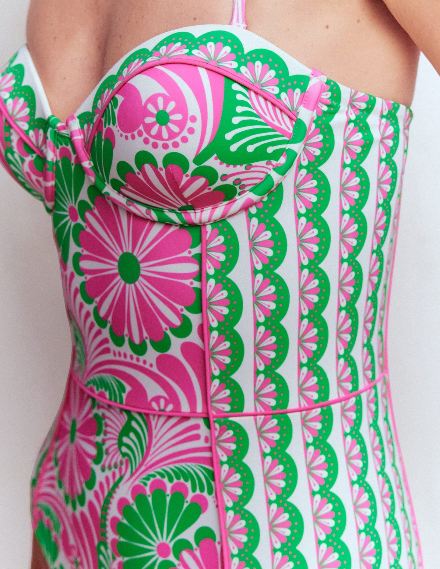 Rhodes Cup Sized Swimsuit-Pink, Euphoric Gardens