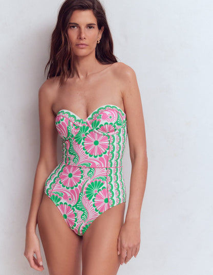Rhodes Cup Sized Swimsuit-Pink, Euphoric Gardens