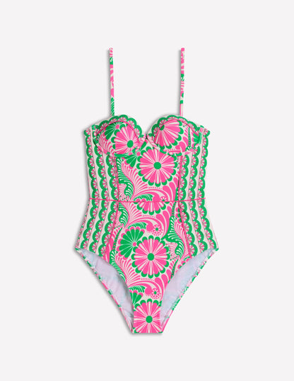 Rhodes Cup Sized Swimsuit-Pink, Euphoric Gardens