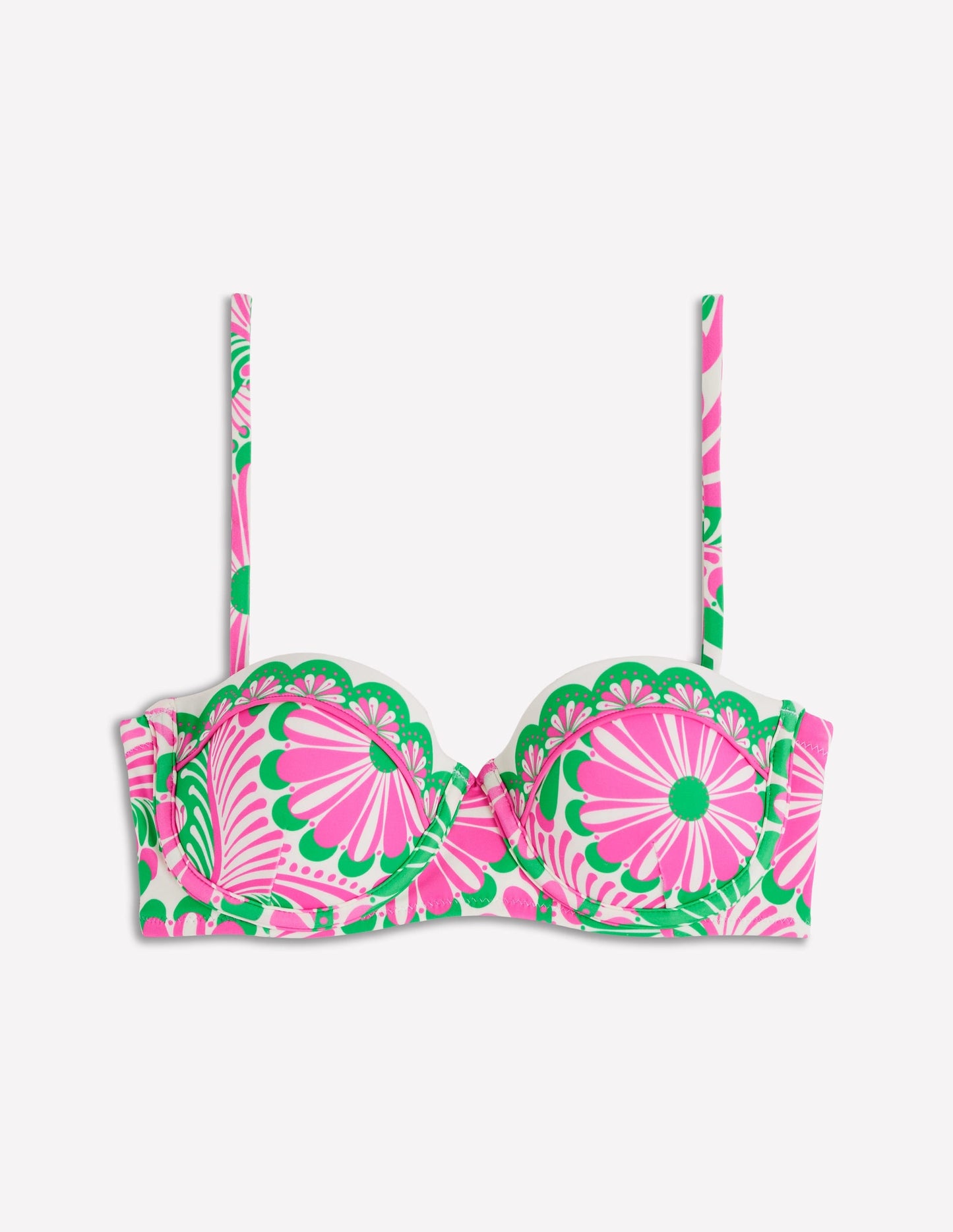 Rhodes Cup Sized Bikini Top-Pink, Euphoric Gardens