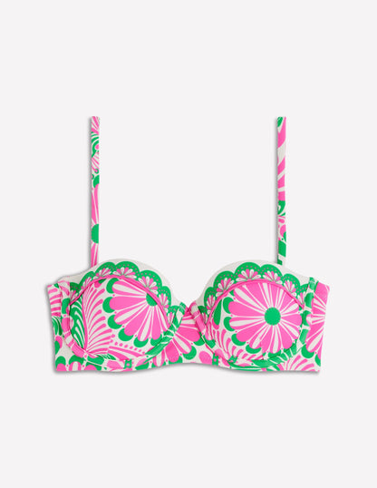 Rhodes Cup Sized Bikini Top-Pink, Euphoric Gardens