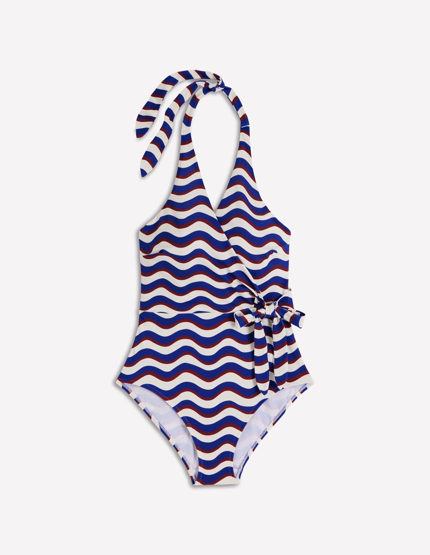 Tilos Tie Side Swimsuit-Multi, Wave Stripe
