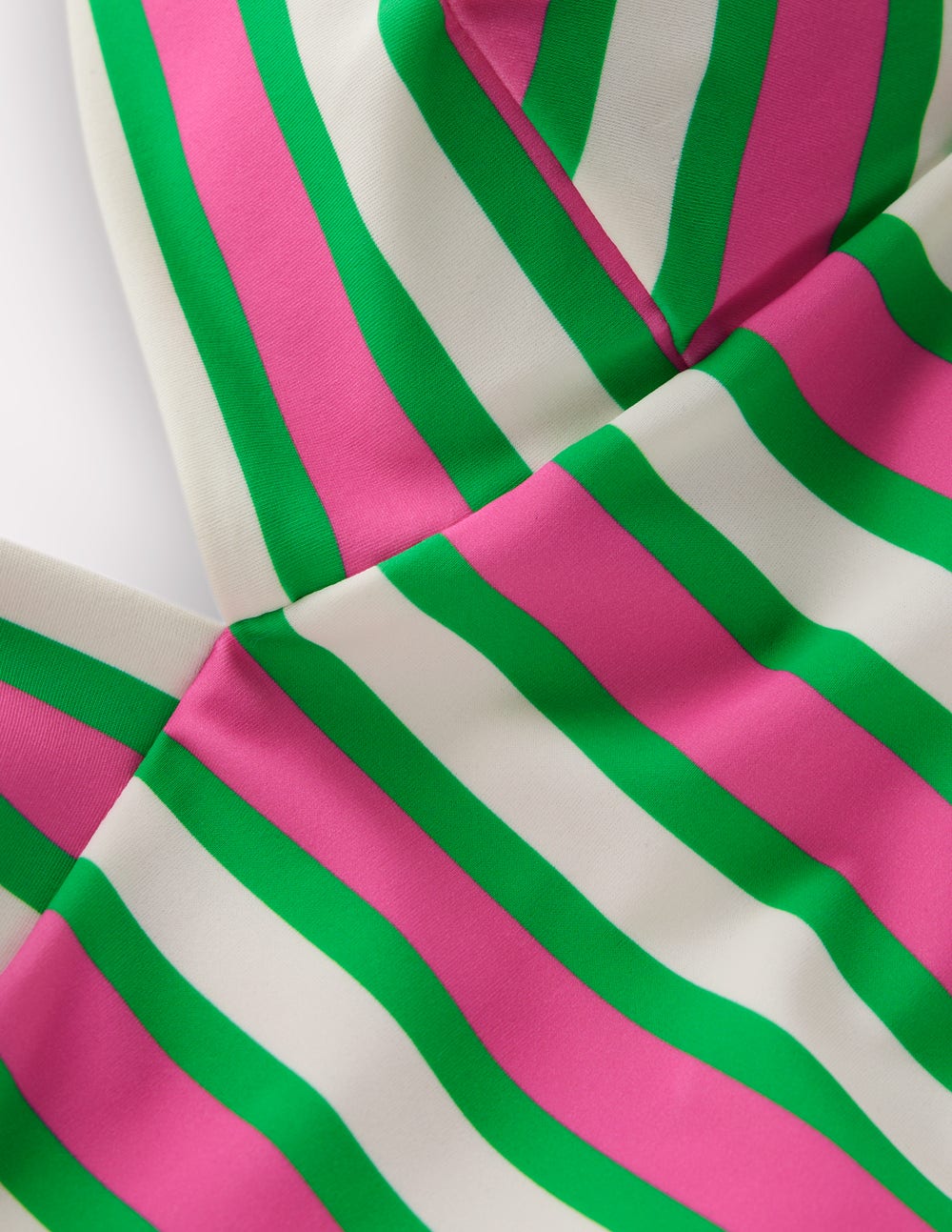 Arles Swimsuit-Pink, Green and White Stripe
