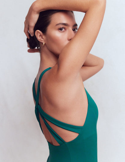 Strap Detail Swimsuit-Pacific Green