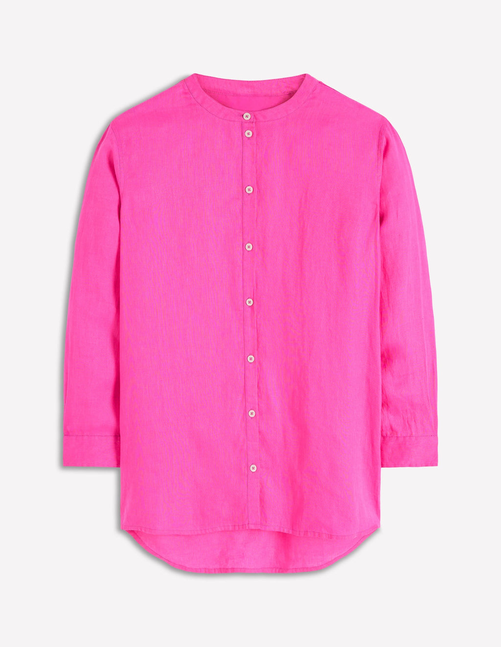 Longline Linen Shirt-Pop Pansy