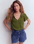 Edi Trim Detail T-shirt-Olive