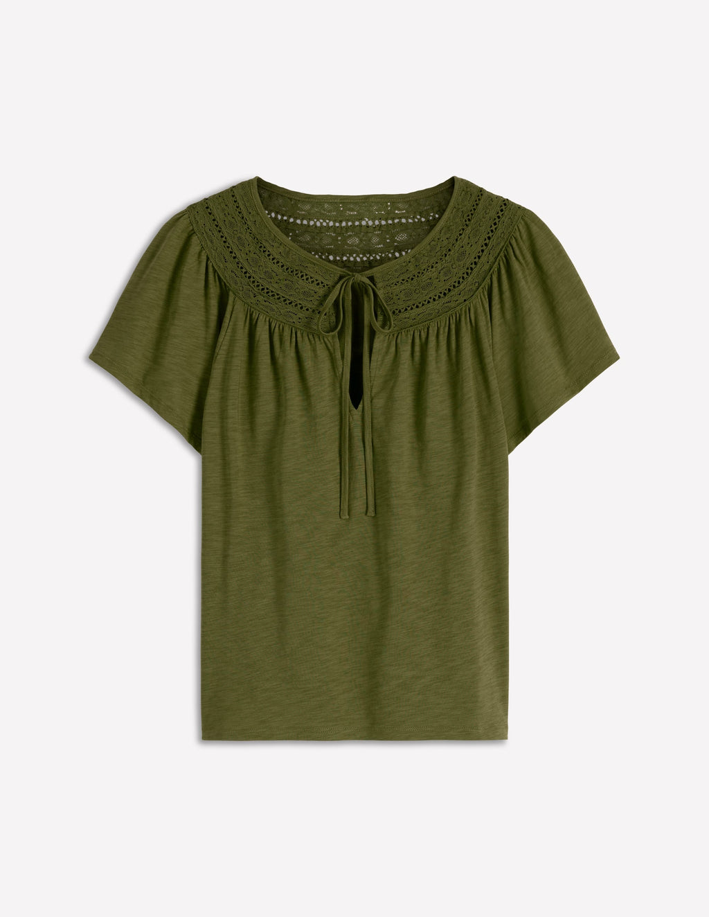 Edi Trim Detail T-shirt-Olive