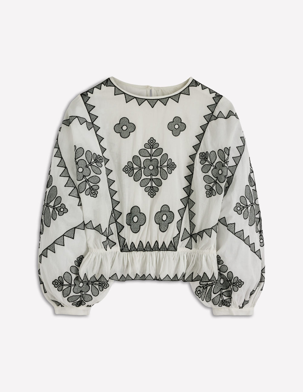 Embroidered Vacation Top-Ivory