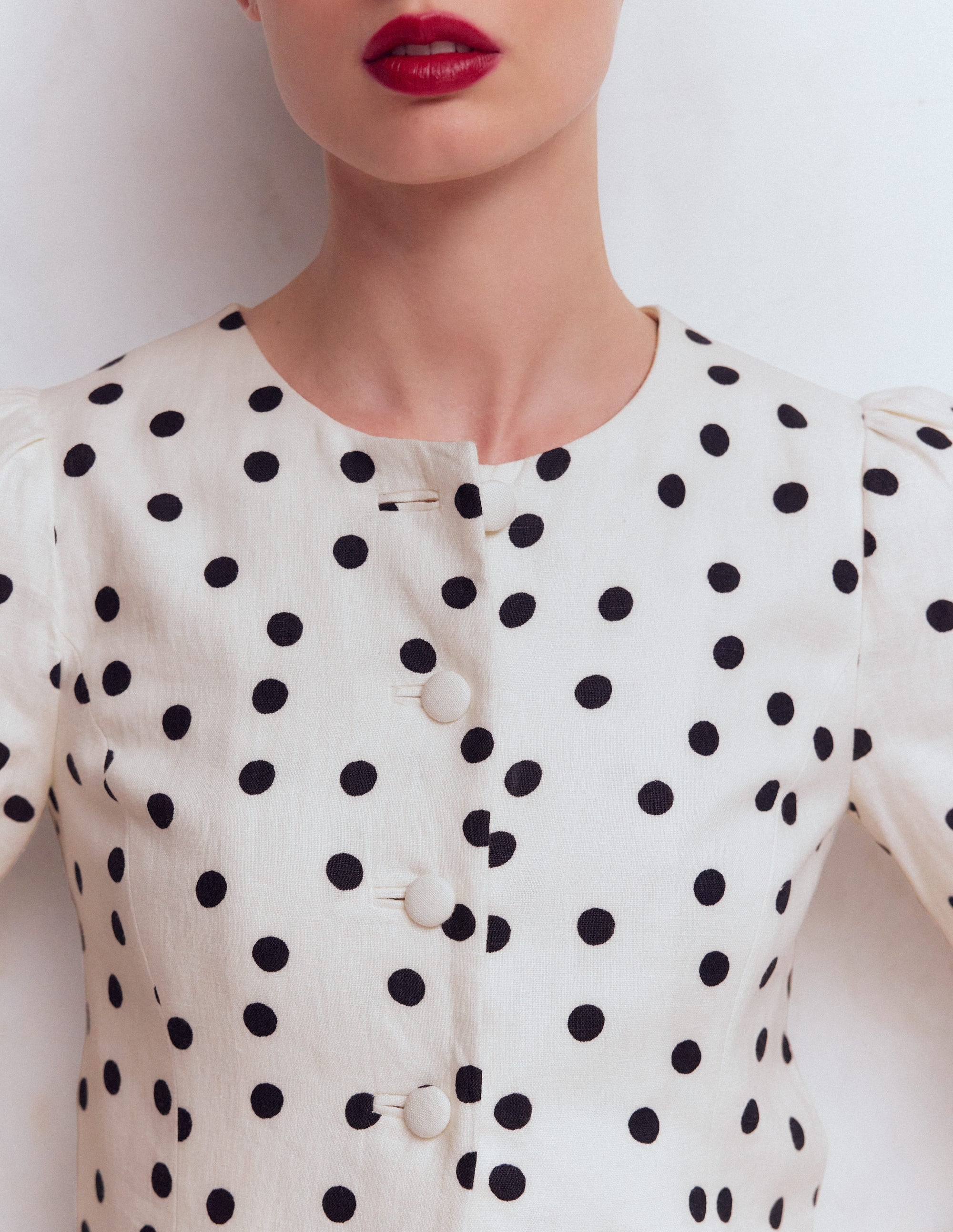Salisbury Puff Sleeve Jacket-Painted Dot Spaced