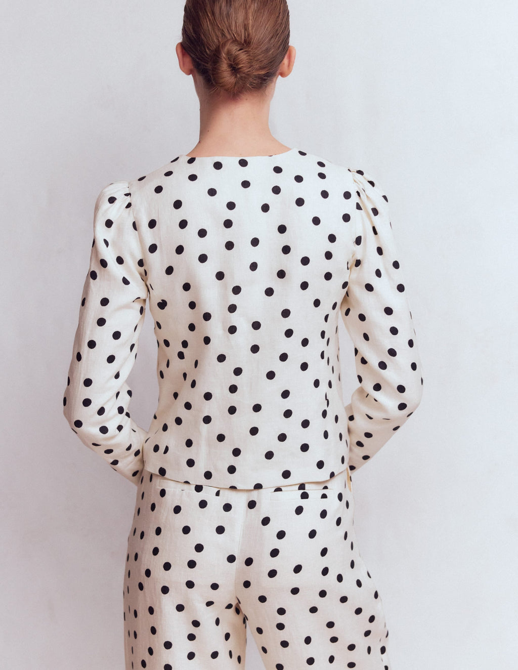 Salisbury Puff Sleeve Jacket-Painted Dot Spaced