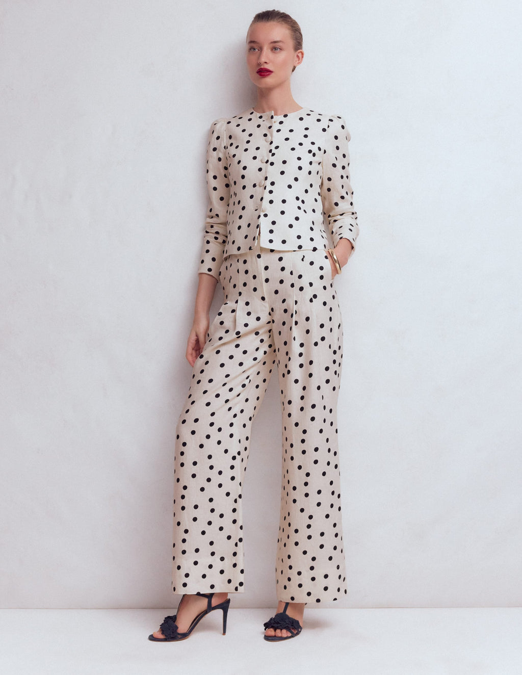 Salisbury Puff Sleeve Jacket-Painted Dot Spaced